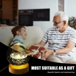 3D Crystal Ball Night Light with USB and Wooden Base for Home Decor, Office, Birthday Gift & Kids Bedroom