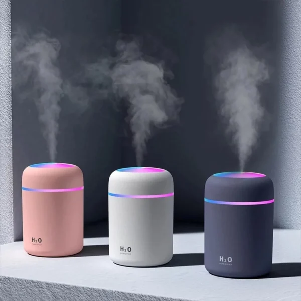 Mini Portable H2O Air Humidifier with LED Night Light Cool Mist Aroma Diffuser for Home & Office