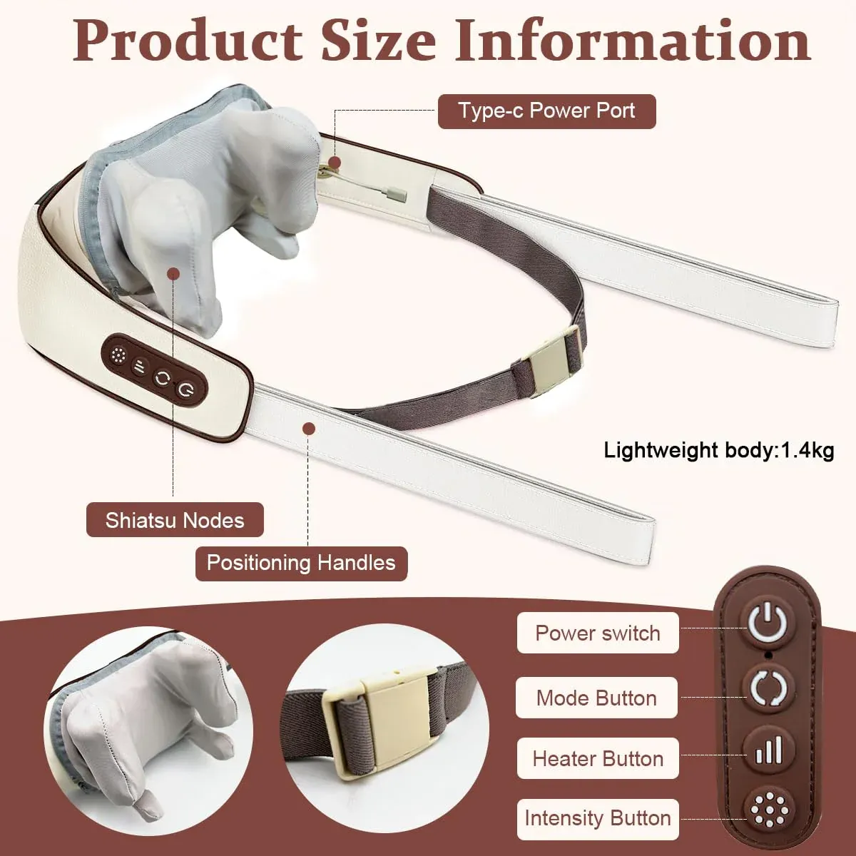 Neck & Shoulder Massager for Cervical Pain Cervical Massager Shoulder Massage for Pain Relief Electric Wearable Neck Massage for Back, Shoulders, Waist and Legs